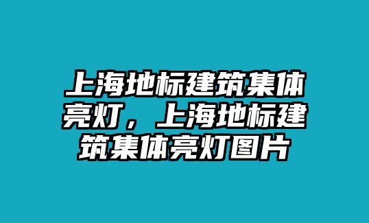 上海地標(biāo)建筑集體亮燈，上海地標(biāo)建筑集體亮燈圖片