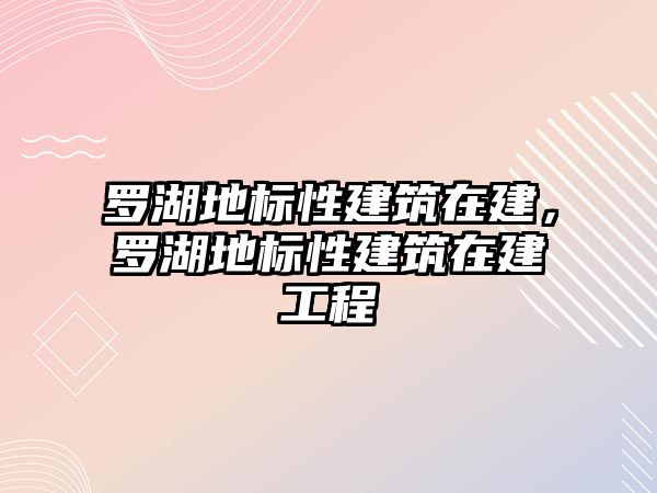 羅湖地標(biāo)性建筑在建，羅湖地標(biāo)性建筑在建工程
